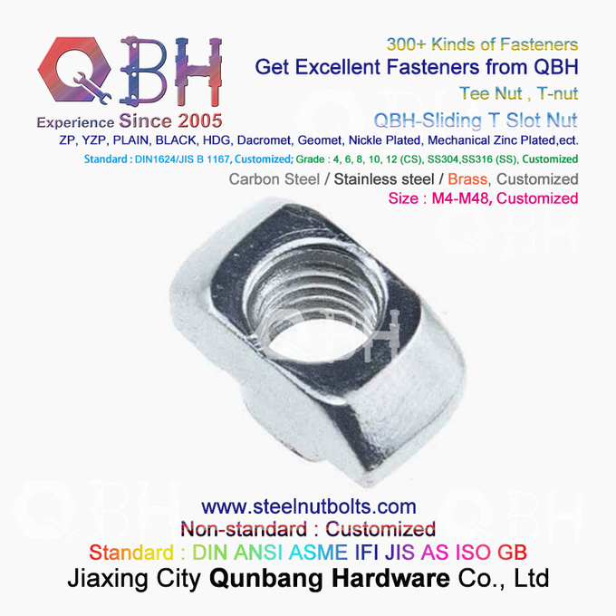 QBH 4040 سلسلة الألومنيوم سبائك الألومنيوم الملف الشخصي مطرقة انزلاق المكسرات فتحة T 0