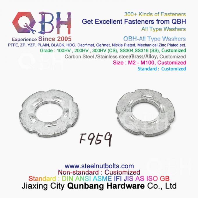 QBH DIN125 DIN127 F436 F436M F959 F959M DIN434 DIN436 NFE25-511 جميع أنواع الغسالة ذات الزنبرك المسطح المستدقة المسننة 7